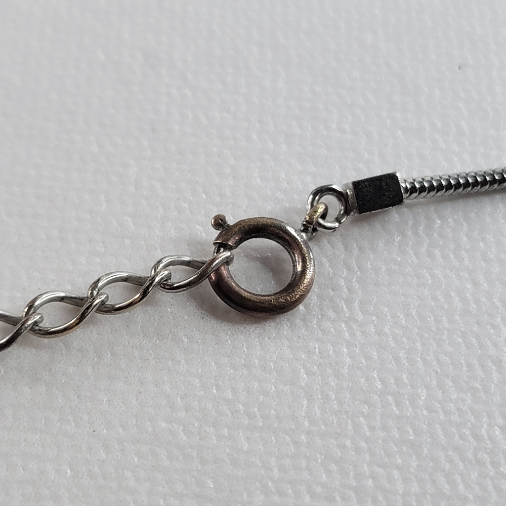 CHANEL CC Logo Rhinestone Silver Tone Necklace - Picture 10 of 10